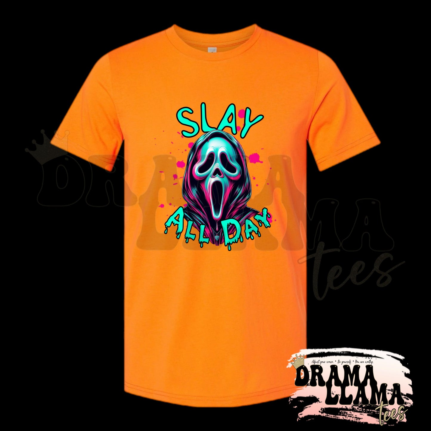 Adult Spooky Drop 1 Tees- NEON ORANGE