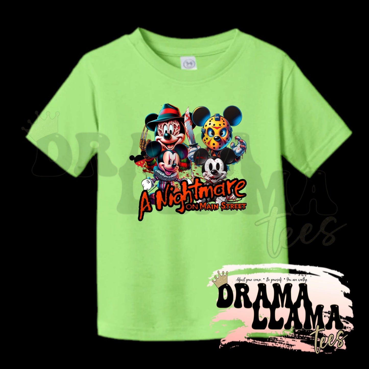 Toddler Spooky Drop 1 Tees- KEY LIME