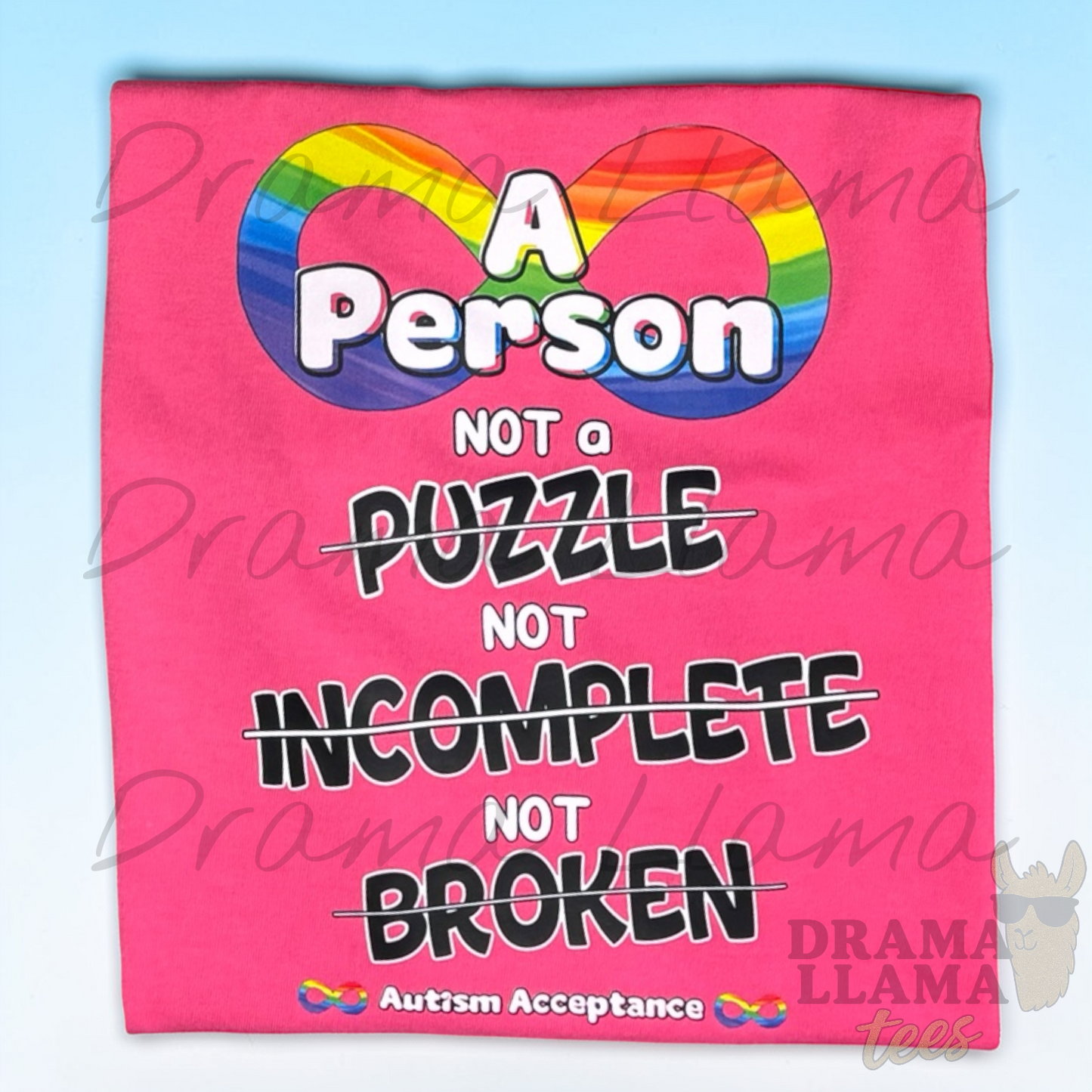 A Person NOT a PUZZLE Short Sleeves --Double-Sided--: Drama Llama Exclusive Design