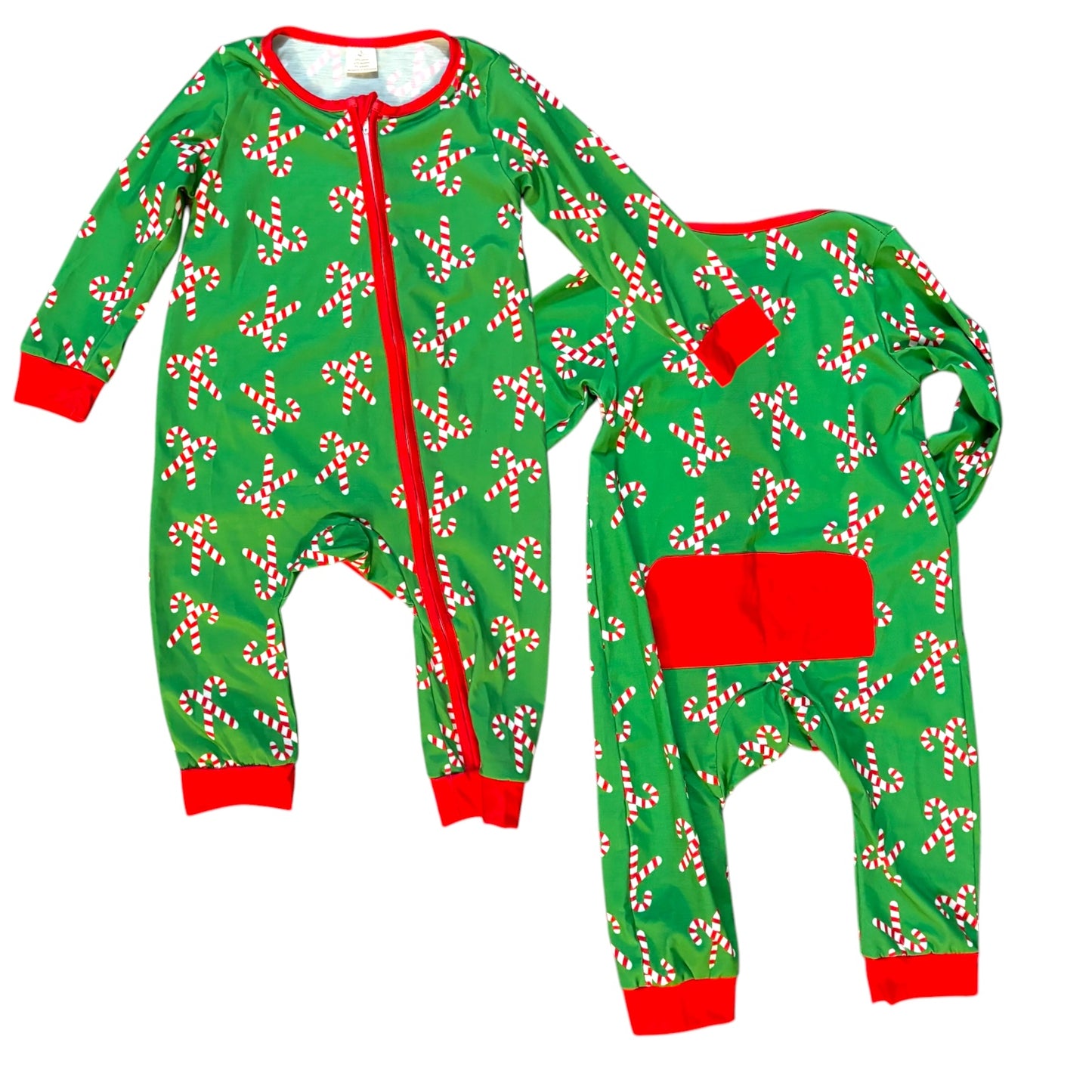 2T Green Christmas Candy Cane Zippie *CLOSEOUT SALE*