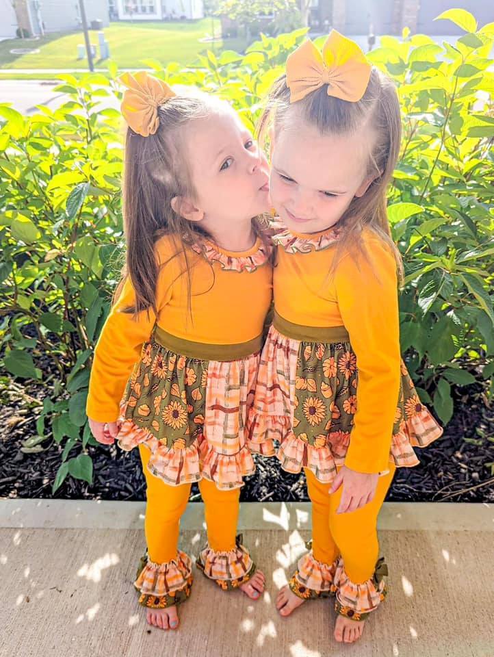 3T 4T Mustard Tie Back Ruffle Set *CLOSEOUT SALE*