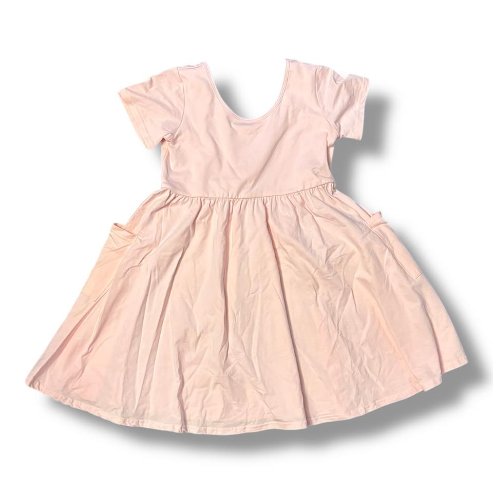 6-7T Baby Pink Dress with Pockets- A TDB Exclusive *CLOSEOUT SALE*