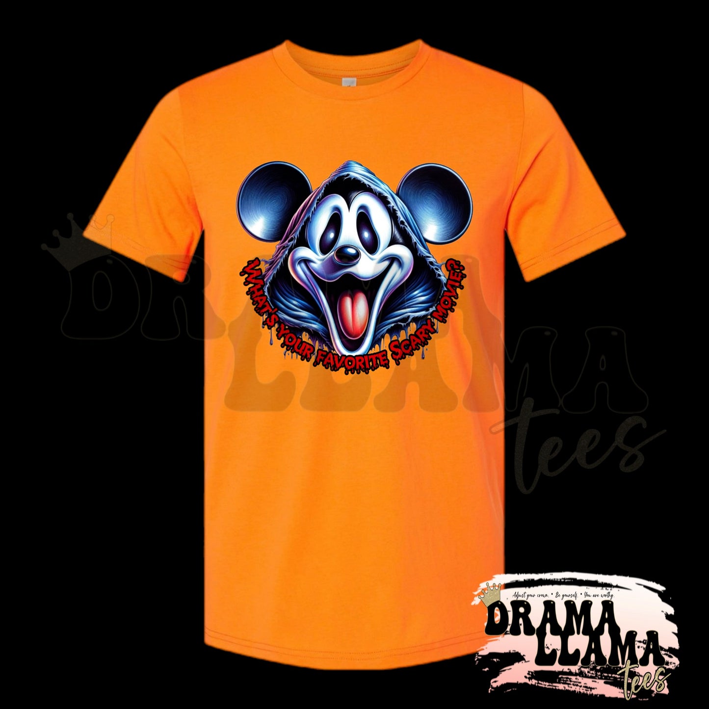 Adult Spooky Drop 1 Tees- NEON ORANGE