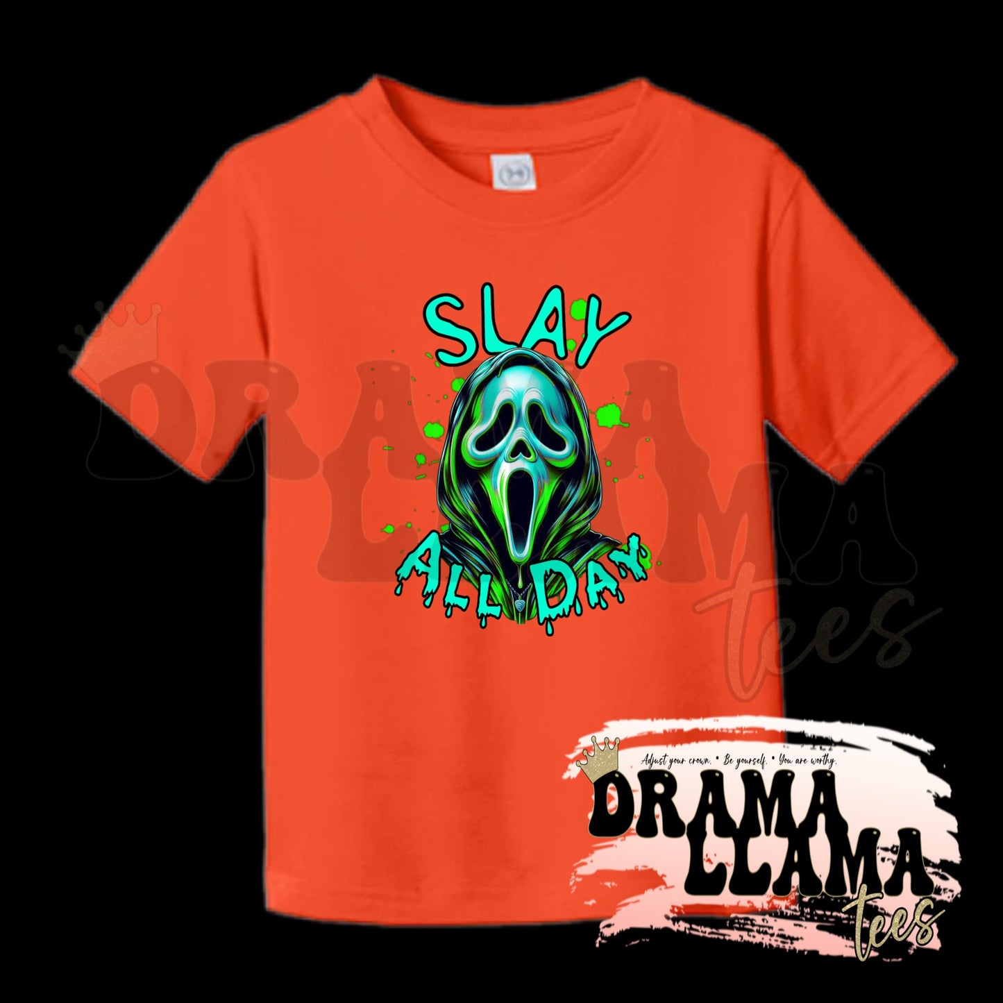 Toddler Spooky Drop 1 Tees- ORANGE