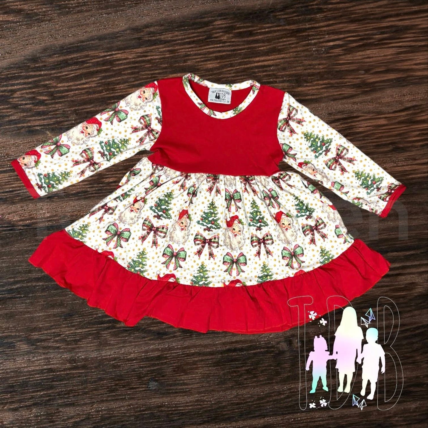 *Limited Deal- REMAKE* FREE SHIPPING! Vintage Santa Tiered Dress: TDB Exclusive Pre-Order -