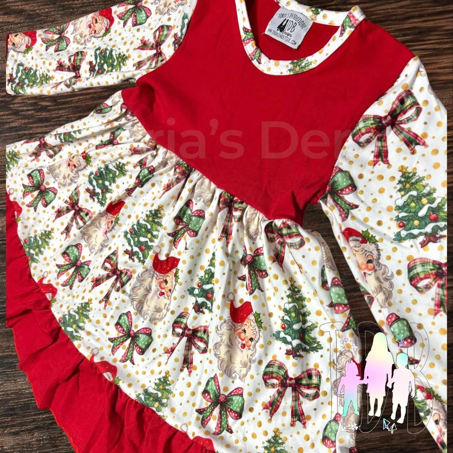 *Limited Deal- REMAKE* FREE SHIPPING! Vintage Santa Tiered Dress: TDB Exclusive Pre-Order -