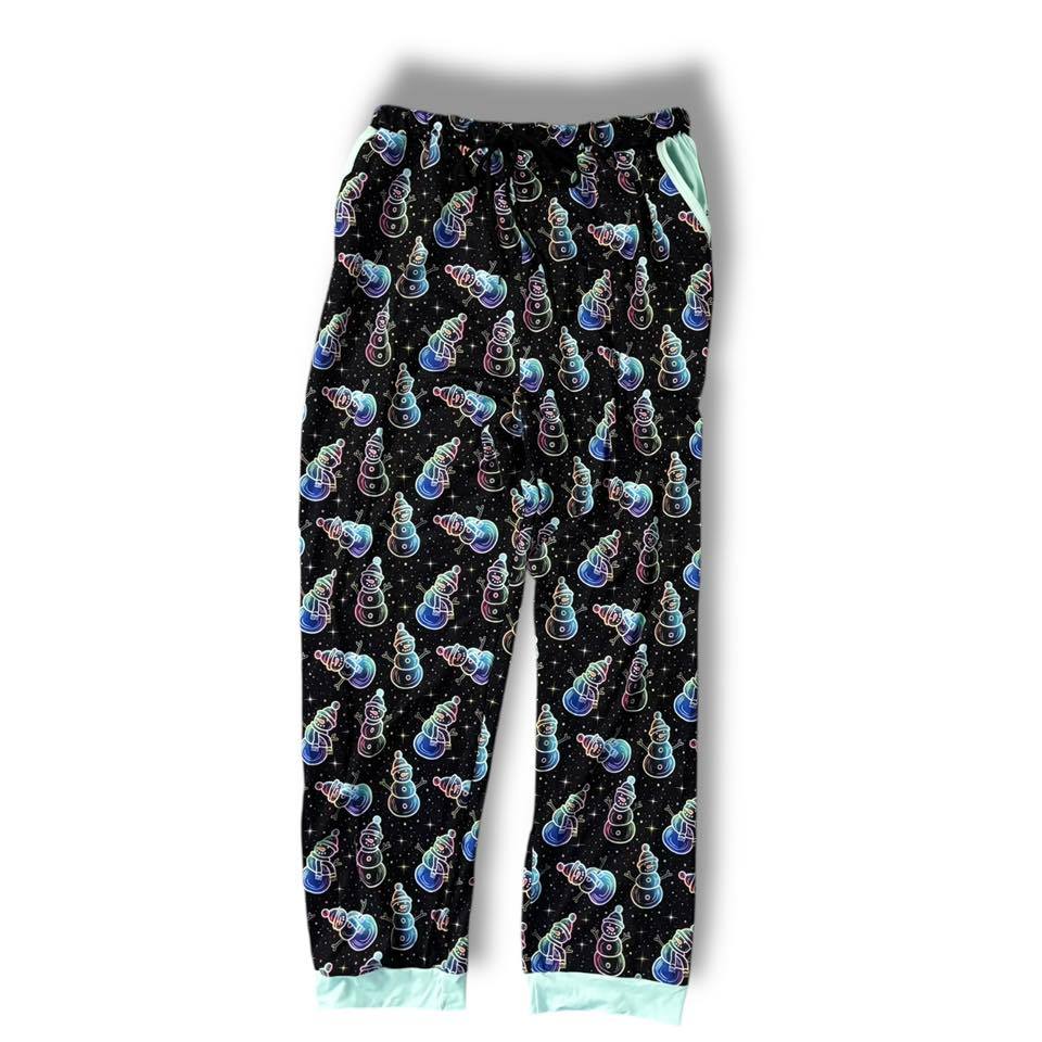 Adult XL Neon Snowmen Lounge Pants with Pockets *Ready to Ship!*