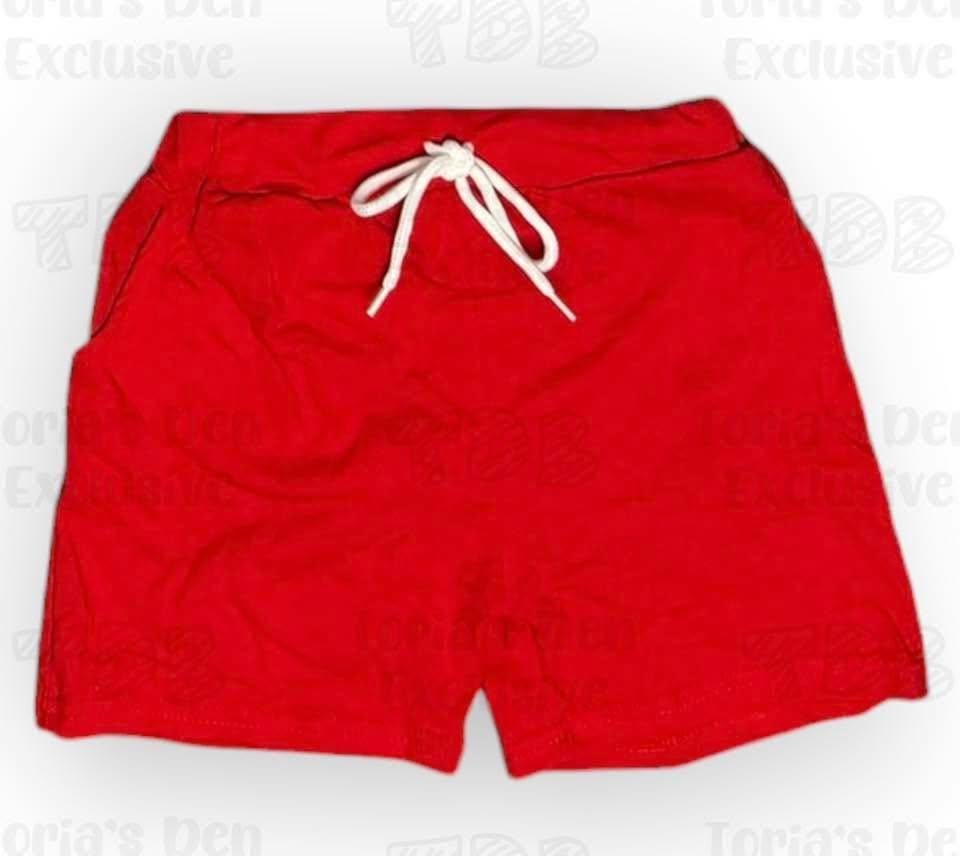 6-7 Red Pocket Shorts Exclusive: Ready to Ship