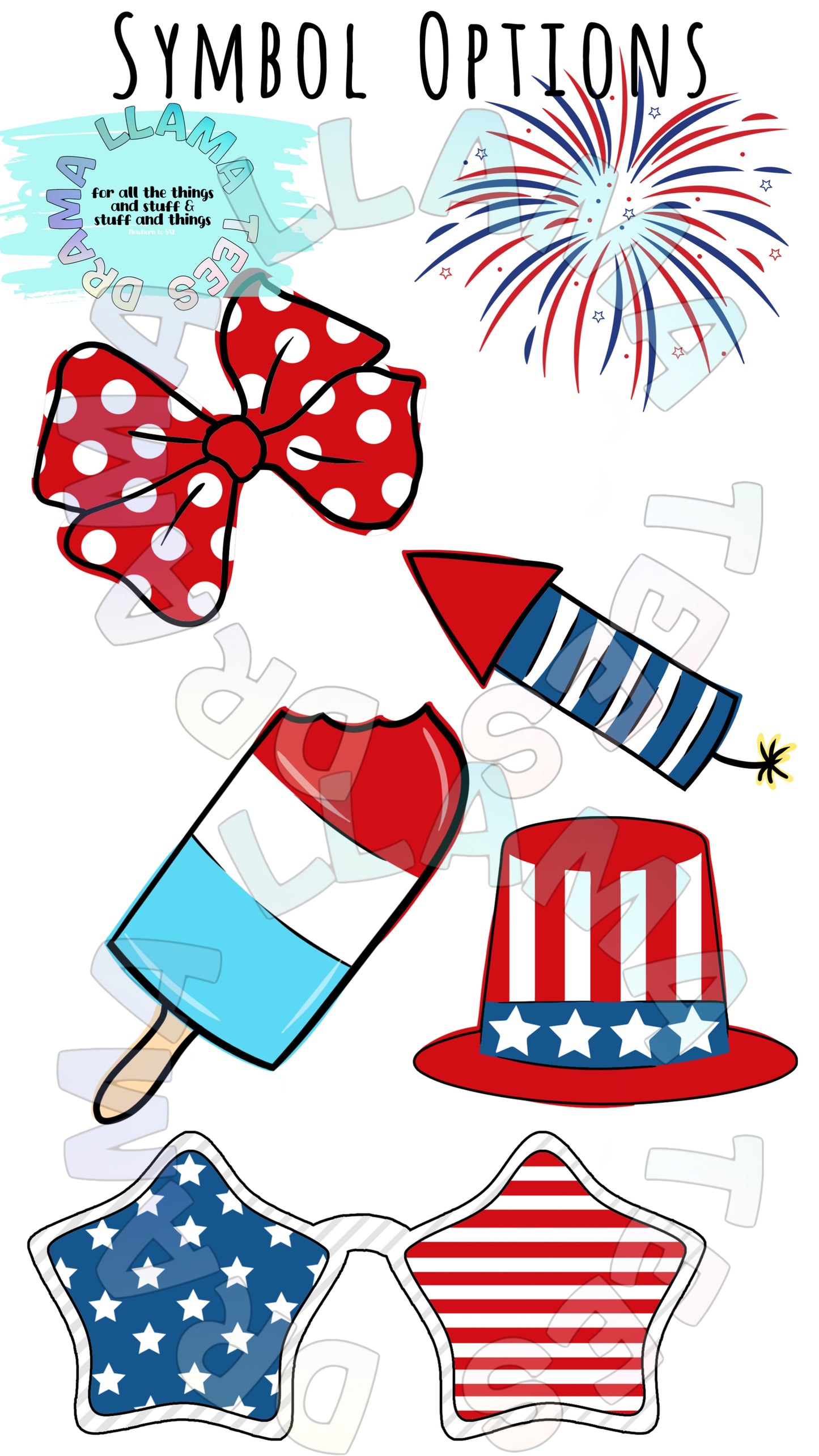 Fourth of July Designs *multiple color and pattern options*