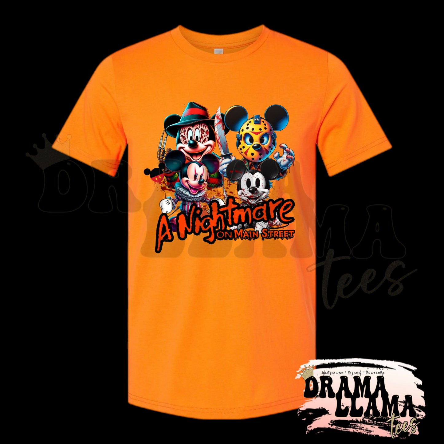 Adult Spooky Drop 1 Tees- NEON ORANGE