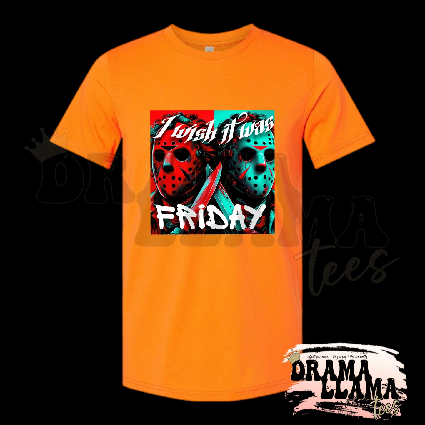 Adult Spooky Drop 1 Tees- NEON ORANGE