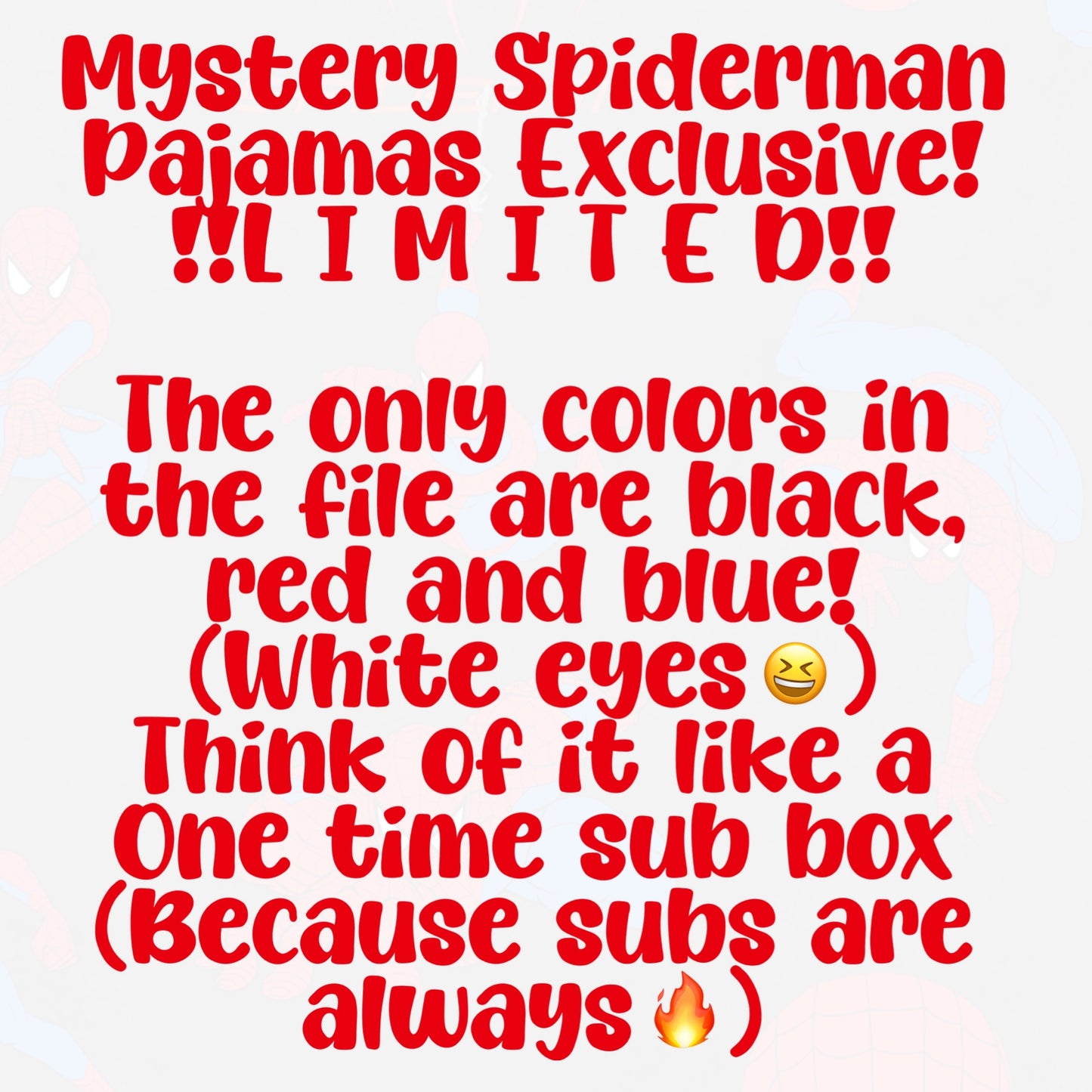 Limited Mystery Web-Man Exclusive PJs ππ» Pre-Order