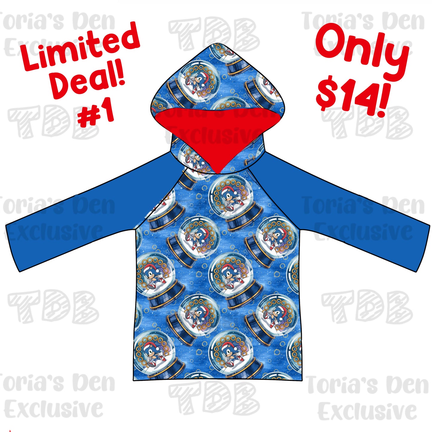 Limited Deal #1! Blue Blur Hooded Raglan!: TDB Exclusive Pre-Order | NO CODES!