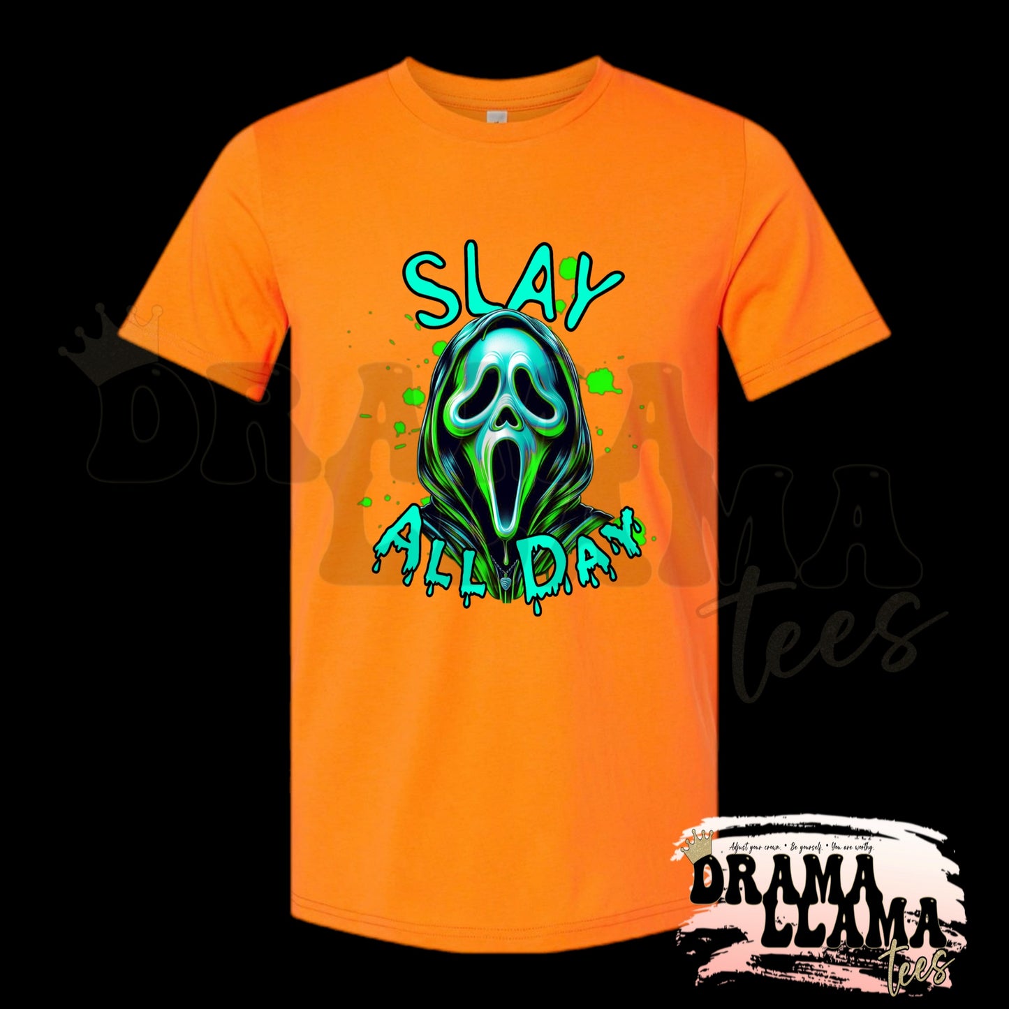 Adult Spooky Drop 1 Tees- NEON ORANGE
