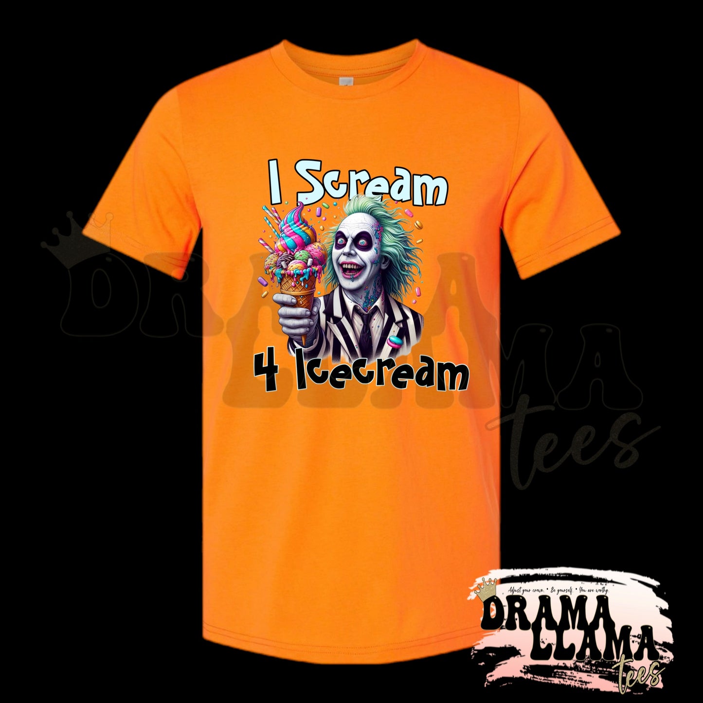 Adult Spooky Drop 1 Tees- NEON ORANGE