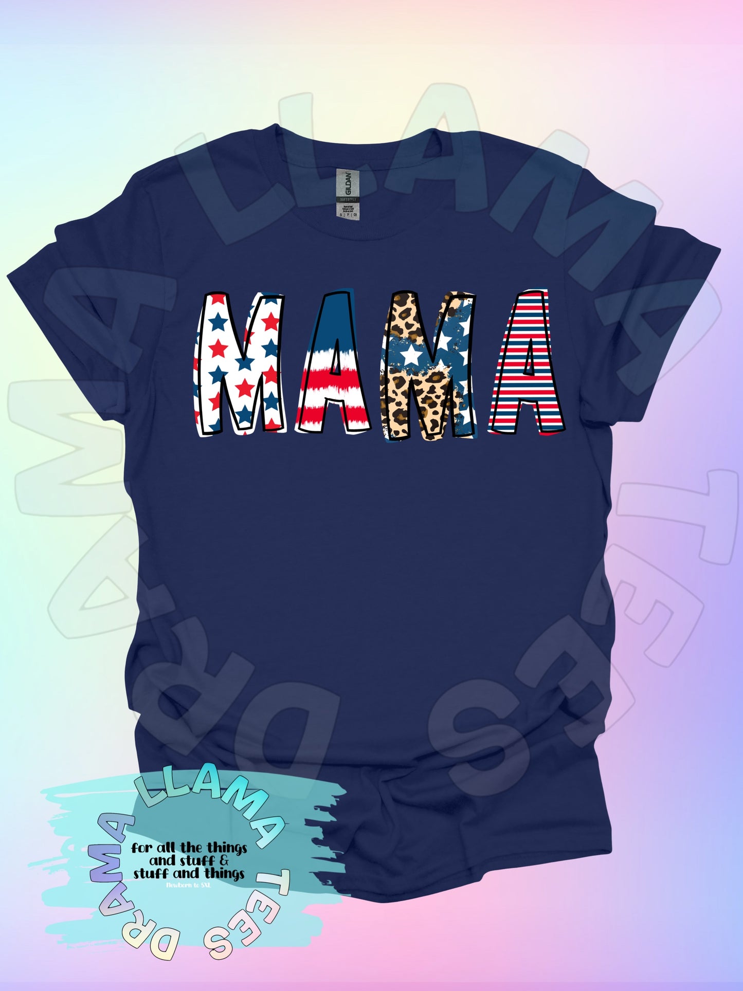 Fourth of July MAMA Tees (Adult Sizes) *multiple color and pattern options*