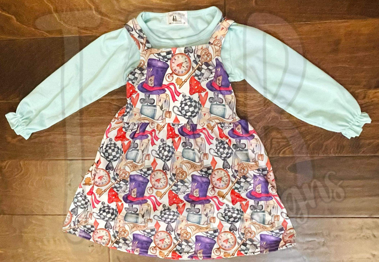 3T We're All Mad Here Jumper Dress with Cinch Sleeve Top- A TDB Exclusive *CLOSEOUT SALE*