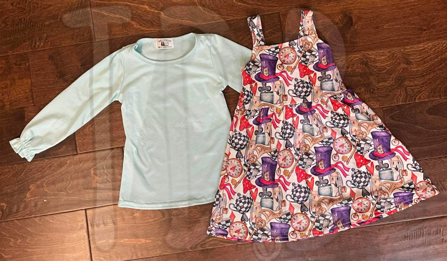 3T We're All Mad Here Jumper Dress with Cinch Sleeve Top- A TDB Exclusive *CLOSEOUT SALE*