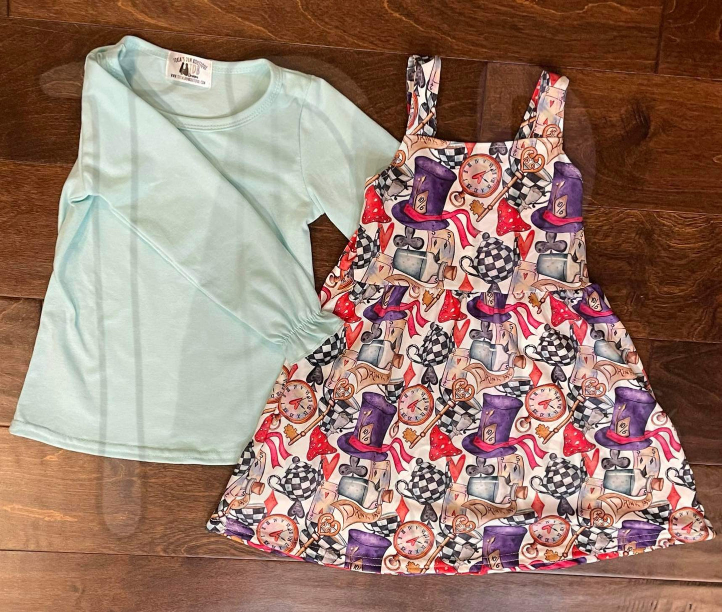 3T We're All Mad Here Jumper Dress with Cinch Sleeve Top- A TDB Exclusive *CLOSEOUT SALE*
