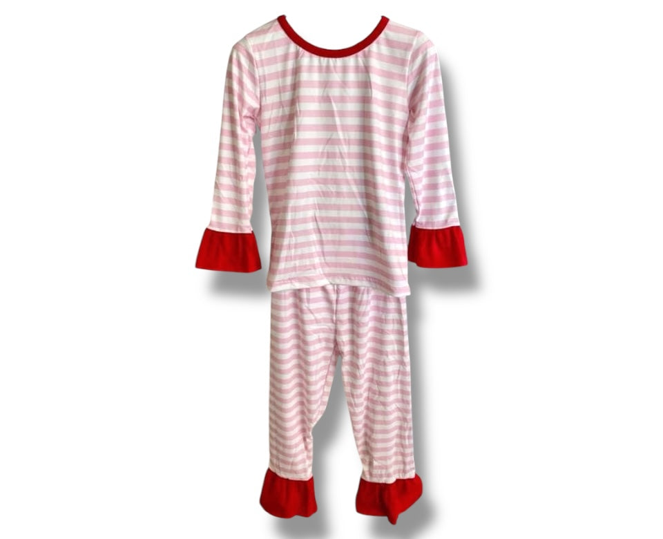 4T Pink and White Striped Ruffle Lounge *CLOSEOUT SALE*