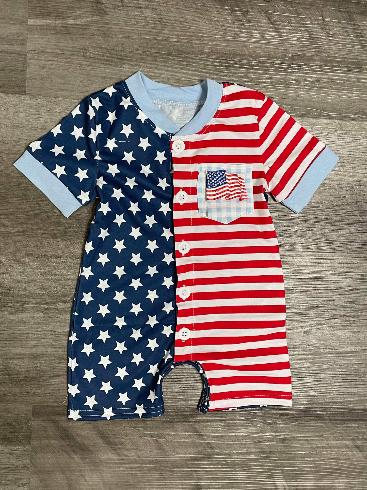 3 months Embroidered 4th of July Romper *CLOSEOUT SALE*