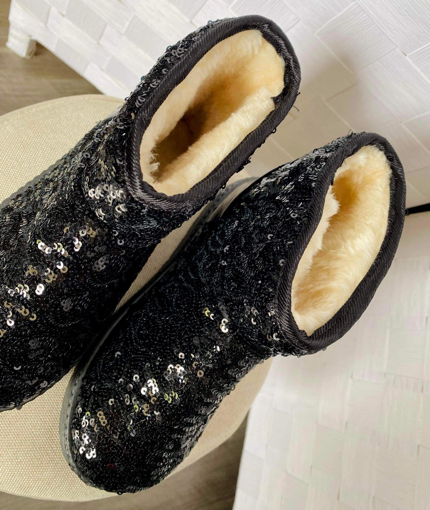 4C Black Sequin Boots TTS *CLOSEOUT SALE*