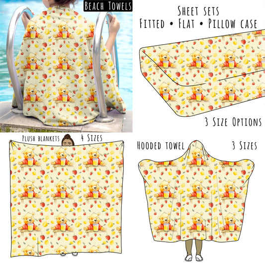 Hunny Bear Lemonade Stand Personalized Items ~ Sheets, Pillowcases, Blankets, Towels ~