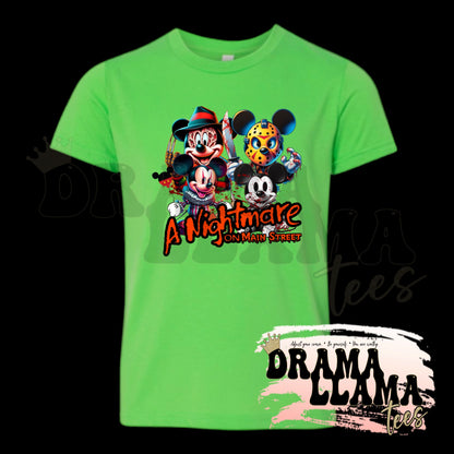 Youth Spooky Drop 1 Tees- Neon Green