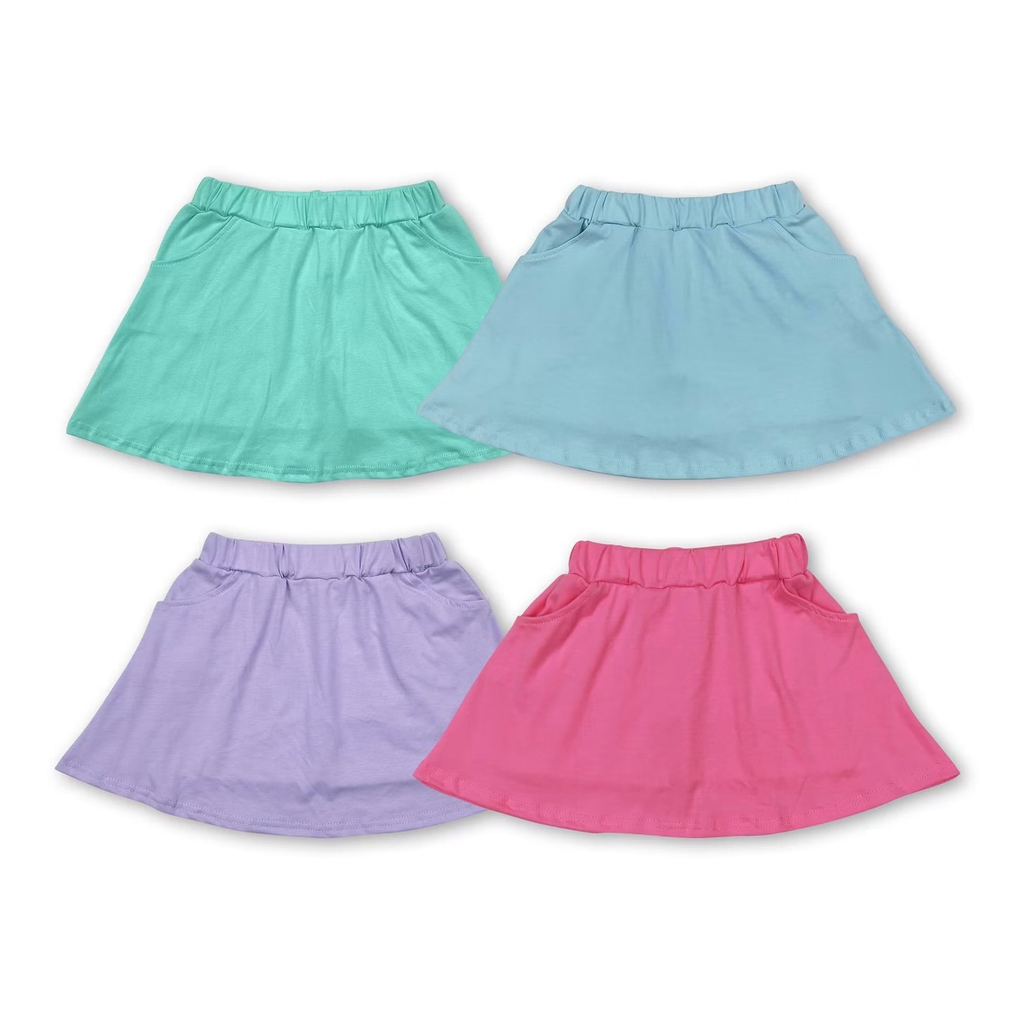 Solid Cotton Pocket Skorts | Bundle Available | (size up one for sizes over 5-6)
