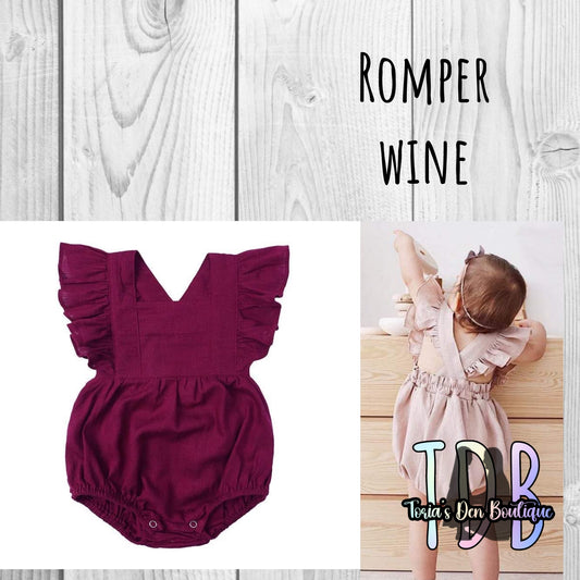 ᴡᴇᴇᴋʟʏ ᴘʀᴇ ᴏʀᴅᴇʀ Wine Criss-Cross Romper