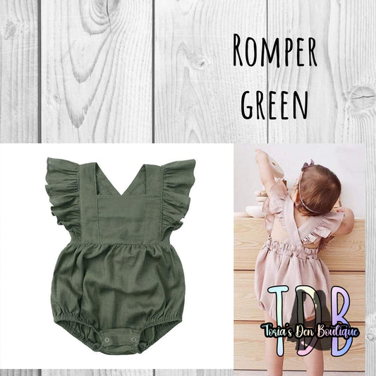 ᴡᴇᴇᴋʟʏ ᴘʀᴇ ᴏʀᴅᴇʀ Green Criss-Cross Romper