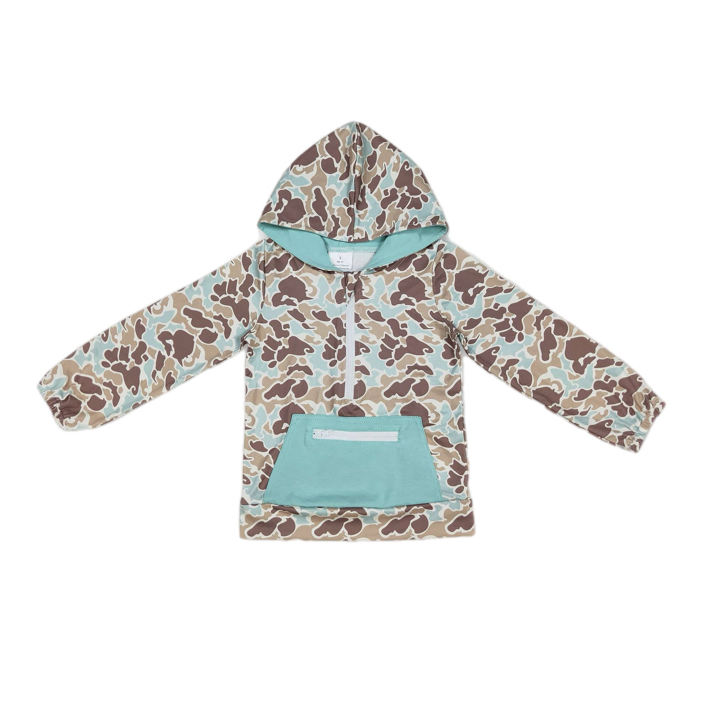 Camo with Teal Half-Zip: Pre-Order