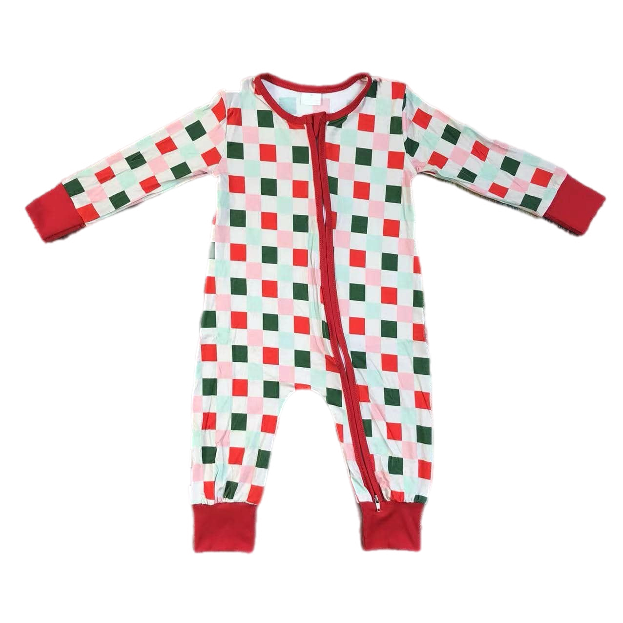 Bamboo Christmas Checks Zippie: Pre-Order