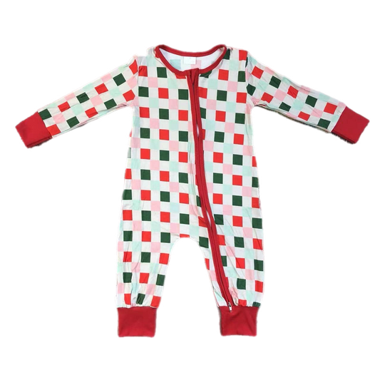 Bamboo Christmas Checks Zippie: Pre-Order