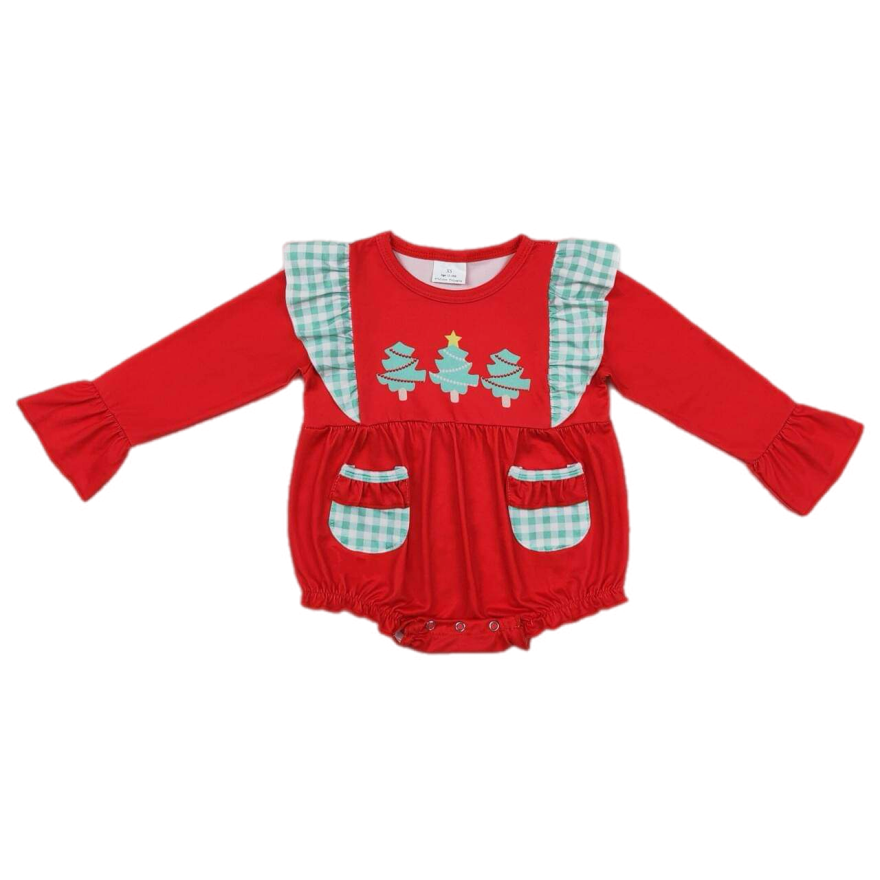 Christmas Tree Ruffle Romper: Pre-Order