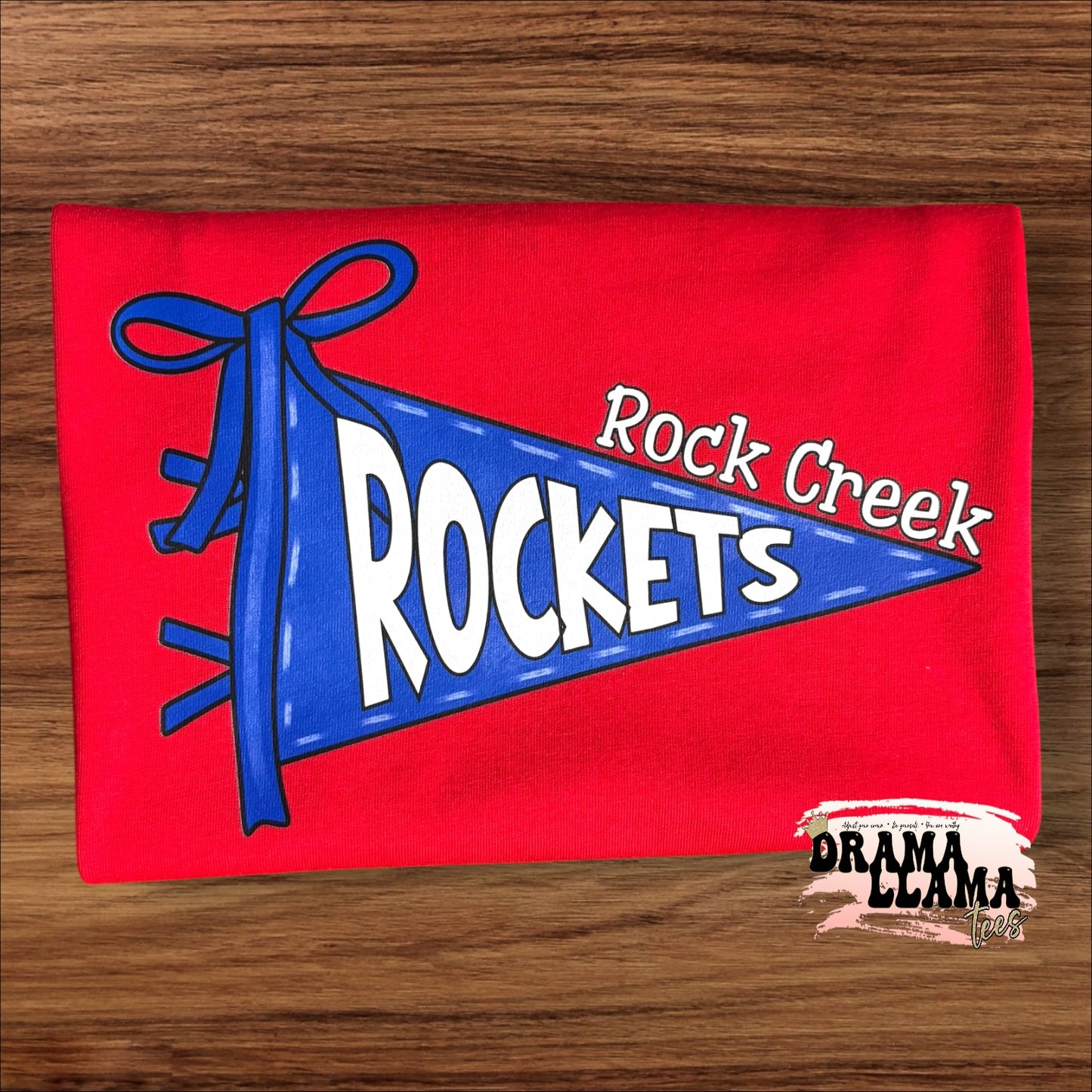 Pennant WITH BOW Spirit COMFORT COLORS Tees | Put team name/info in note box!!