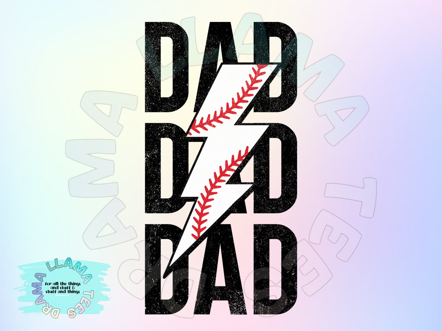 Dad Baseball Lightning Bolt Tees