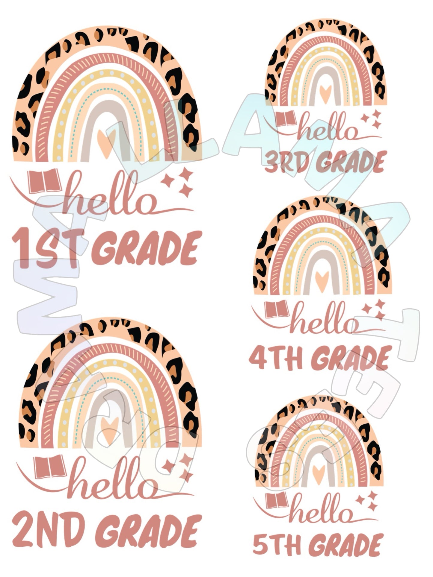 Back to School Boho Leopard Rainbow Grade Tees *multiple color options*