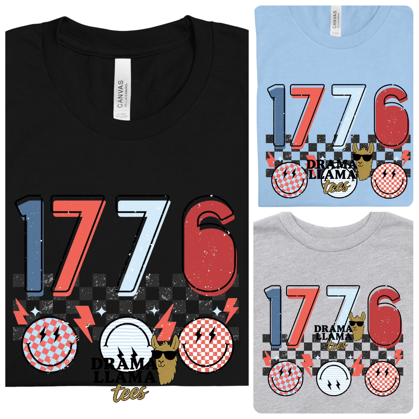 1776 Chx Smilies | RWB Tee Release 2026 | Free Shipping | Put Shirt Size in Note Box