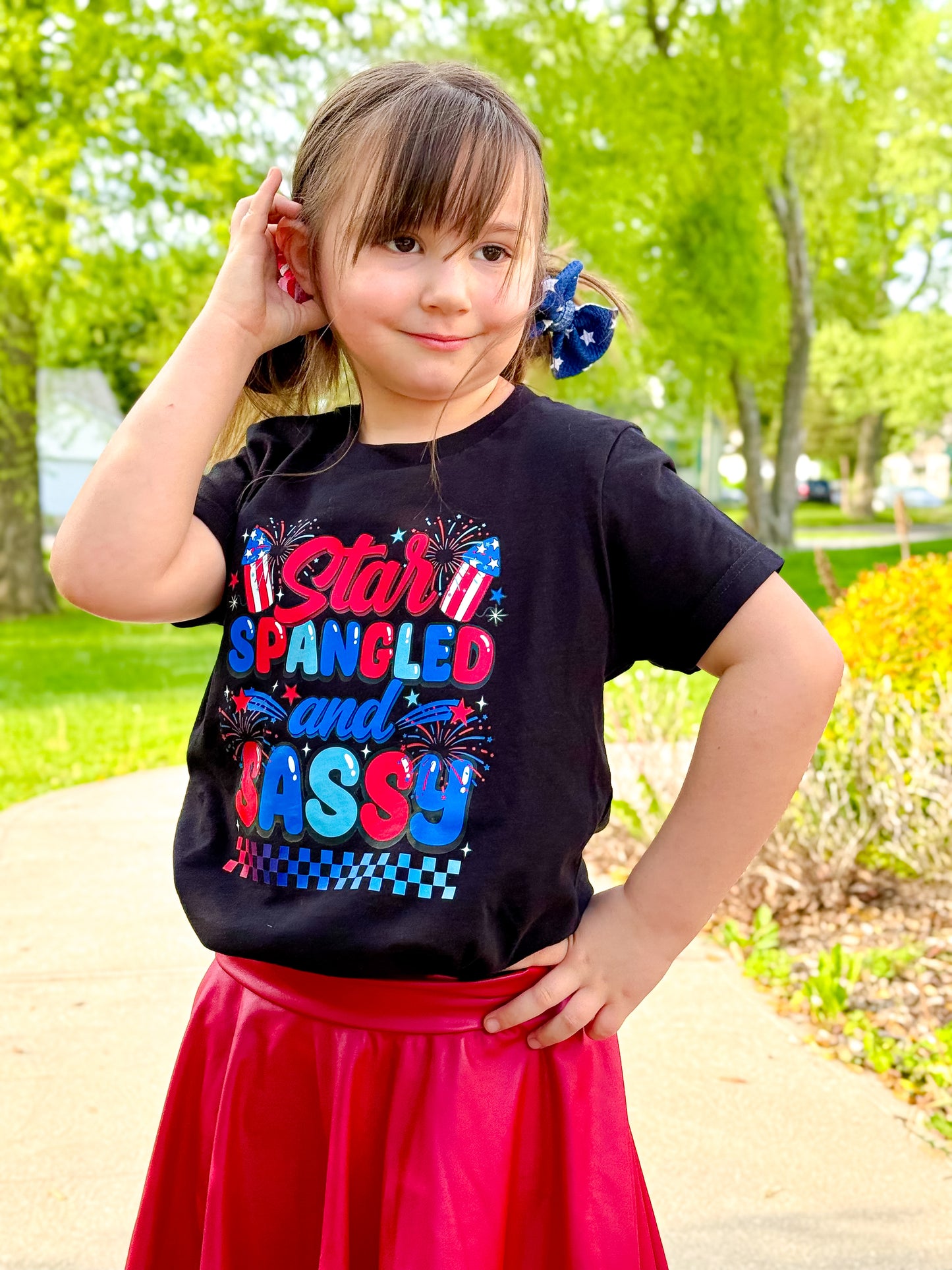 Star Spangled and Sassy on BLACK *Kids and Adults*