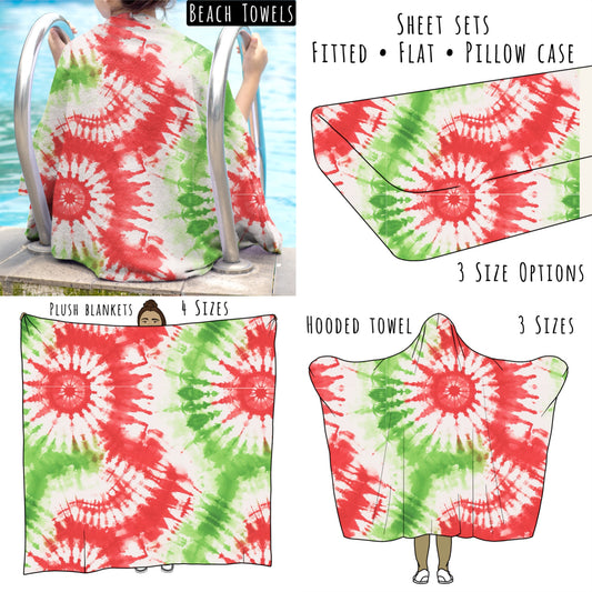 Tie Dye Christmas- Personalized Items ~ Sheets, Pillowcases, Blankets, Towels ~