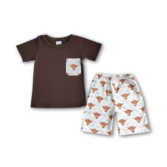 ᴡᴇᴇᴋʟʏ ᴘʀᴇ ᴏʀᴅᴇʀ Cow Pocket Tee Shorts Set