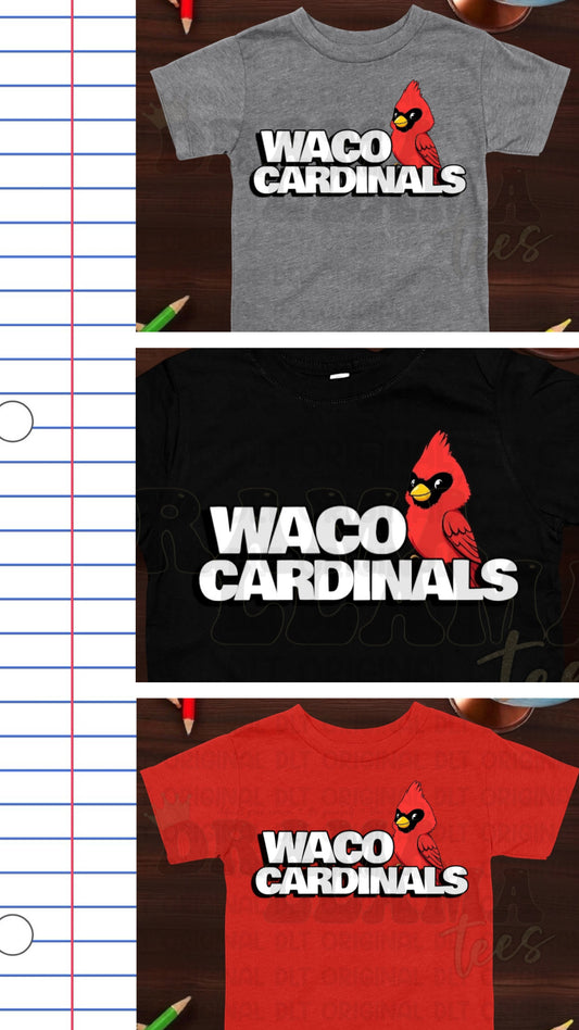 Waco Tees 1 WACO Cardinals Block & Card