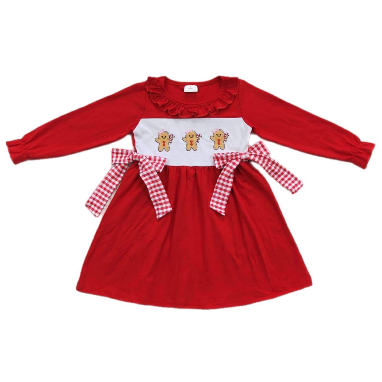 ᴡᴇᴇᴋʟʏ ᴘʀᴇ ᴏʀᴅᴇʀ Christmas Embroidered Gingerbread Red Dress