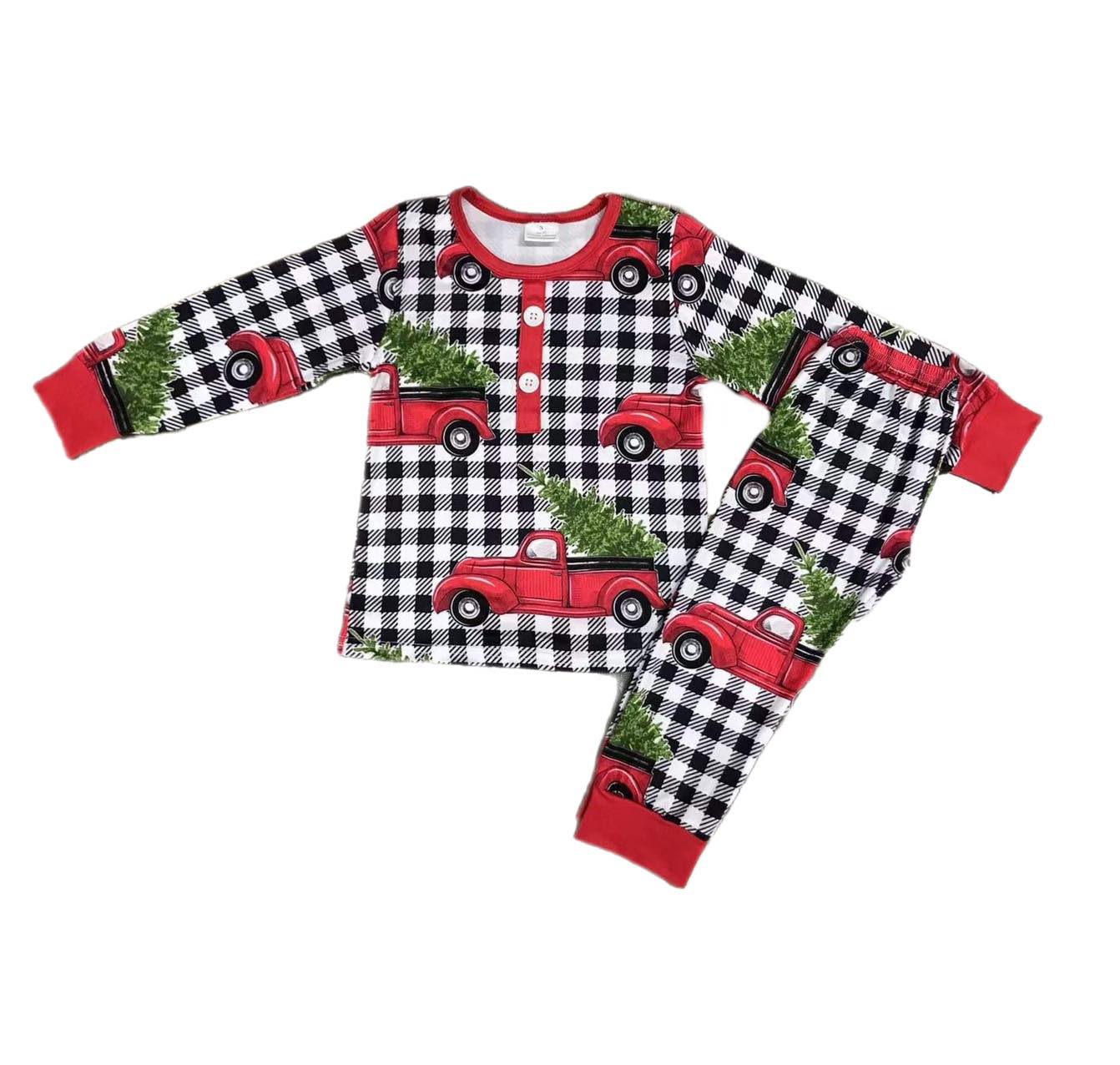 Christmas Tree Truck Plaid Lounge: Pre-Order