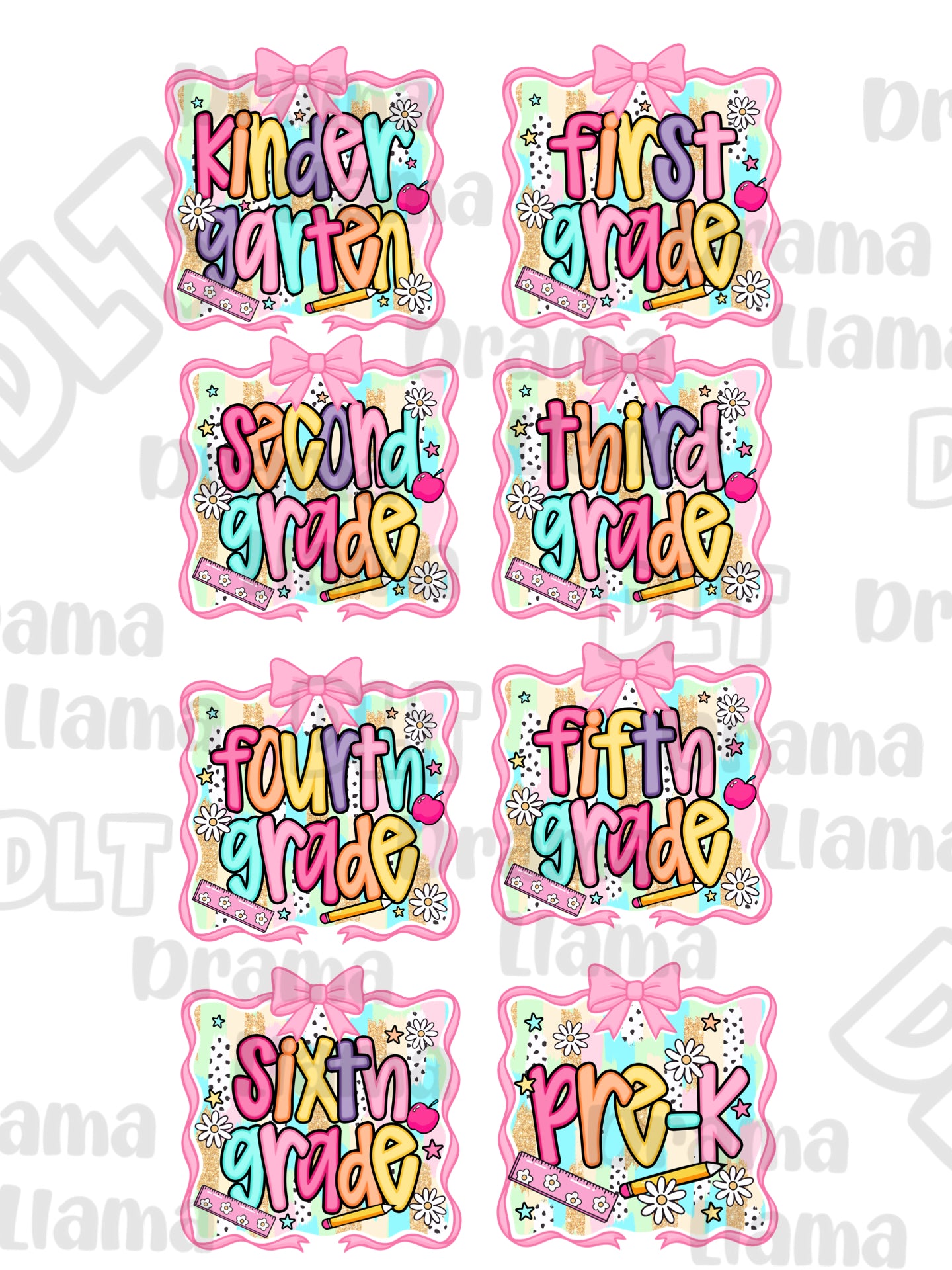 Colorful Ribbon Grades INFANT & TODDLER Rabbit Skins Tees | Put GRADE in note box! Pre-K to 6th