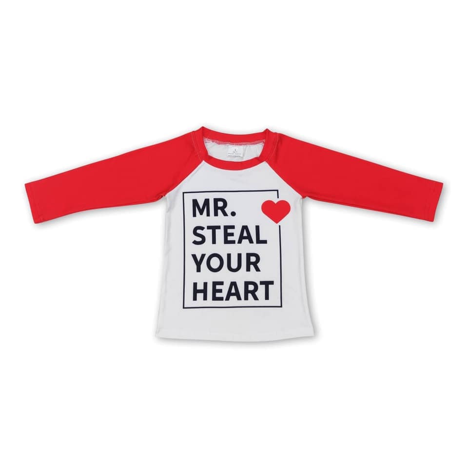 2T 3T 4T 6-7T ʀᴇᴀᴅʏ ᴛᴏ ꜱʜɪᴘ! Mr Steal Your Heart Long Sleeve Tee