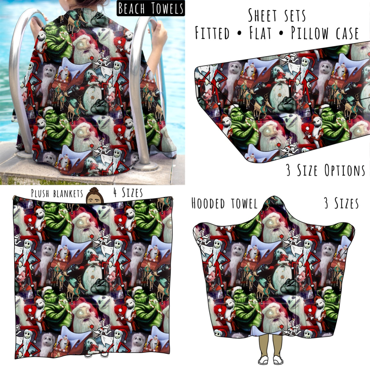 Nightmare Christmas Personalized Items ~ Sheets, Pillowcases, Blankets, Towels ~