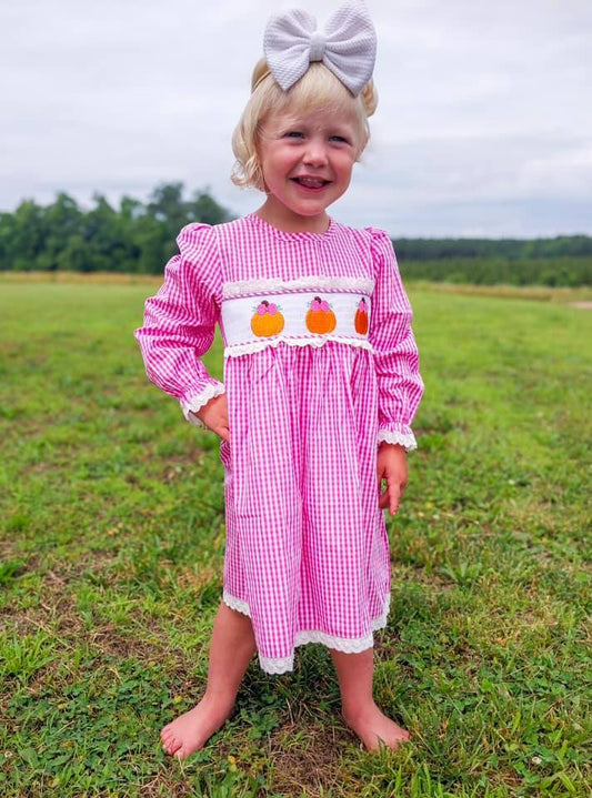 5T 6T 7T  ʀᴇᴀᴅʏ ᴛᴏ ꜱʜɪᴘ! Smocked Pumpkin Dress