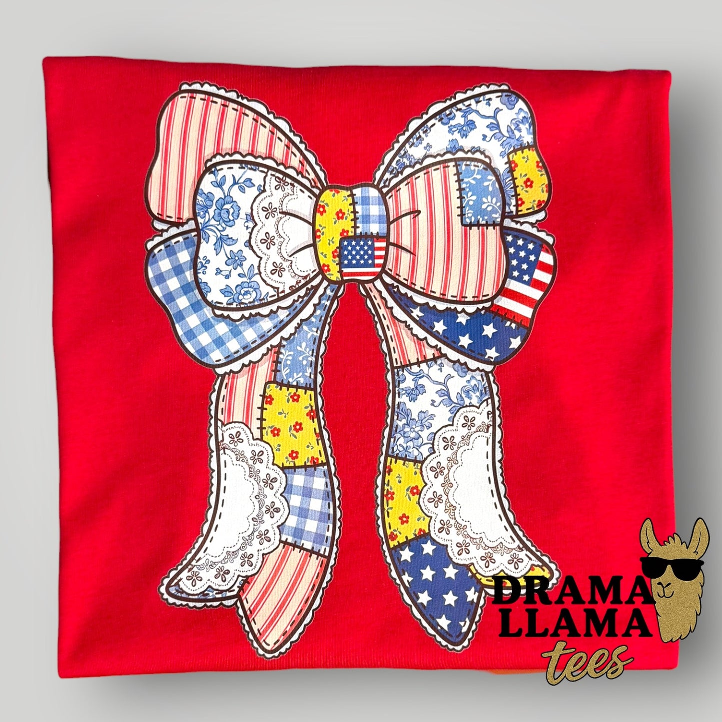 Patchwork Bow | RWB Tee Release 2026 | Free Shipping | Put Shirt Size in Note Box